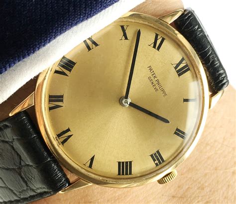 vintage gold watches patek philippe|Patek Philippe solid gold watch.